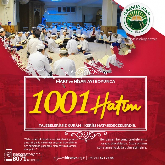 hiranur vakfı dua ve hatim kampanyası