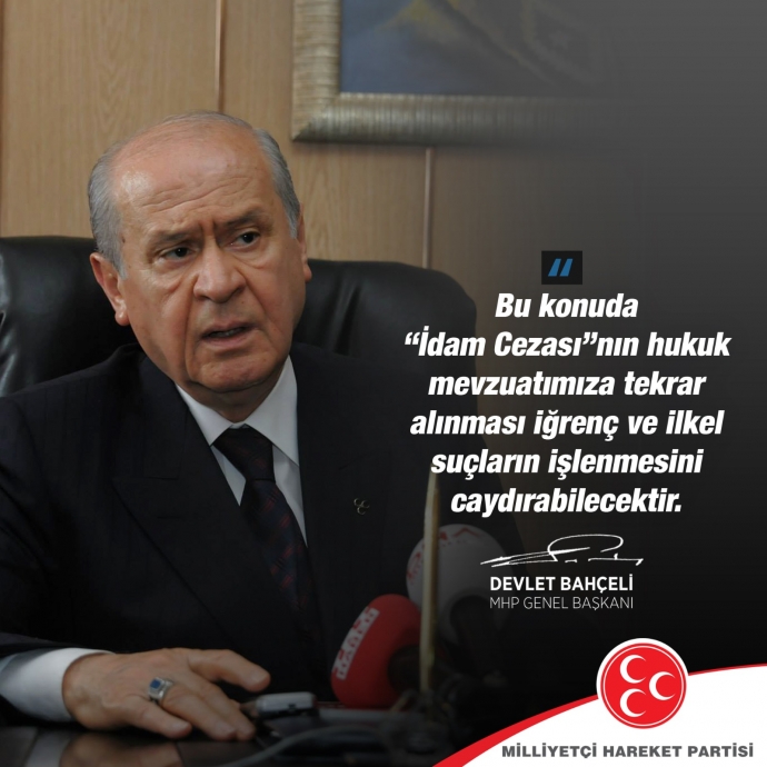 devlet bahçeliden idam cezası önerisi