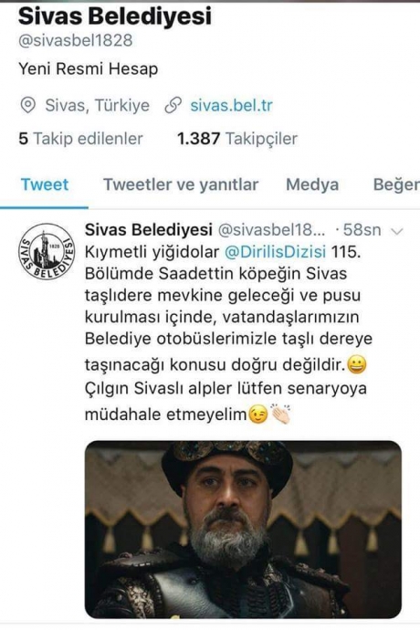 diriliş dizisine müdahale etmek isteyen sivaslılar