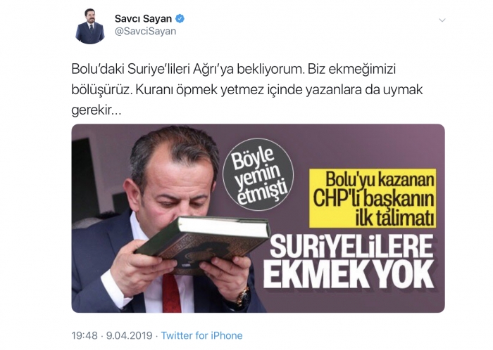 bolu daki suriyelileri ağrı ya bekliyorum