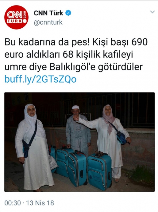 umre diye urfa balıklı göle götürülen hacılar