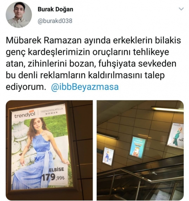 trendyol reklamından tahrik olan insan