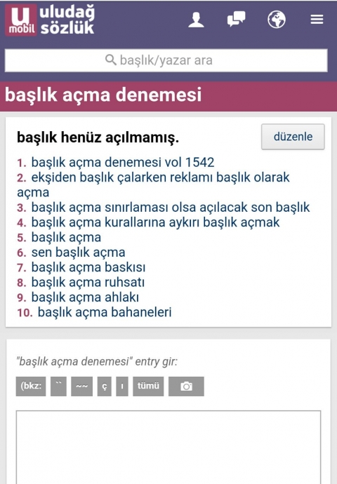 uludağ sözlükte başlık açmak