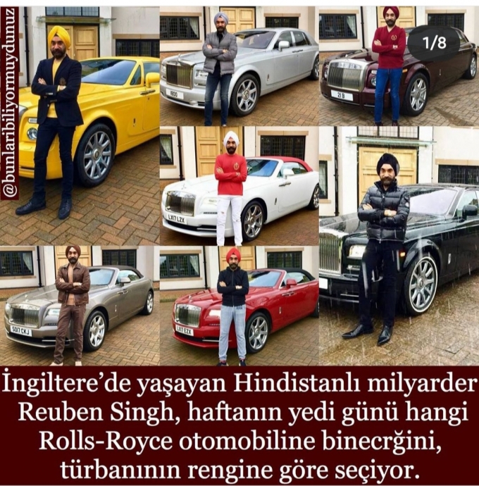 türban rengine göre rolls royce değiştiren hintli