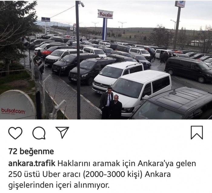 uber araçlarının ankara ya alınmaması