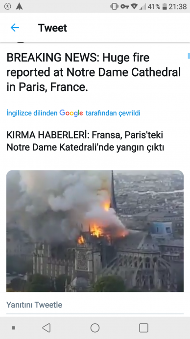 notre dame katedrali nde yangın çıkması
