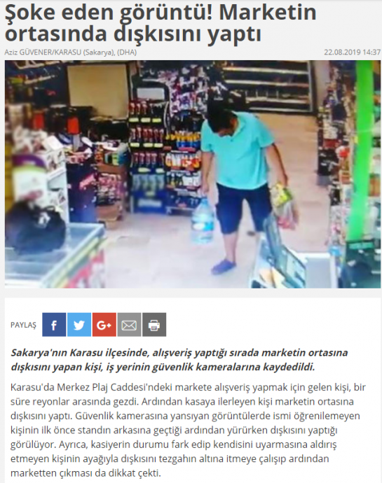 marketin ortasına sıçan adam