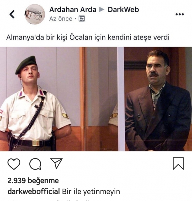almanya da öcalan için kendini yakan sığır