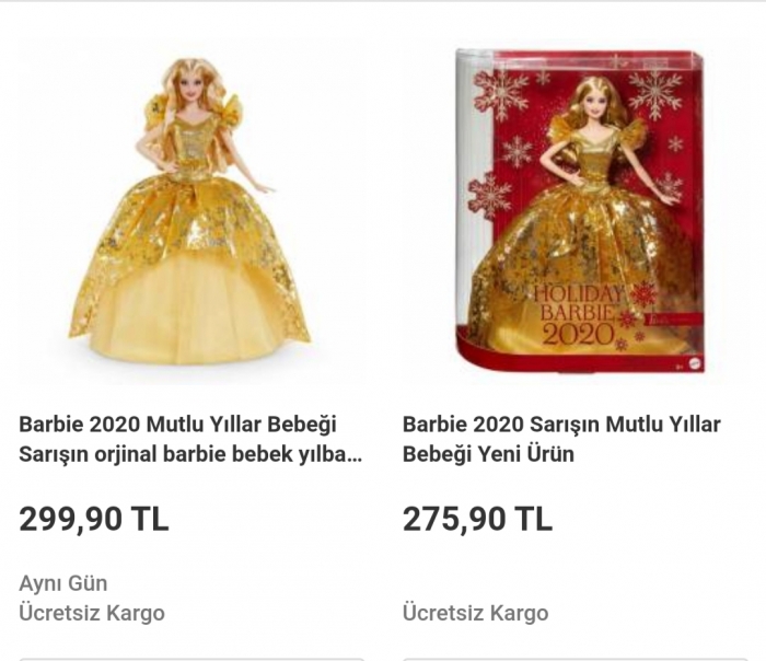 barbie 2020 mutlu yıllar bebeği