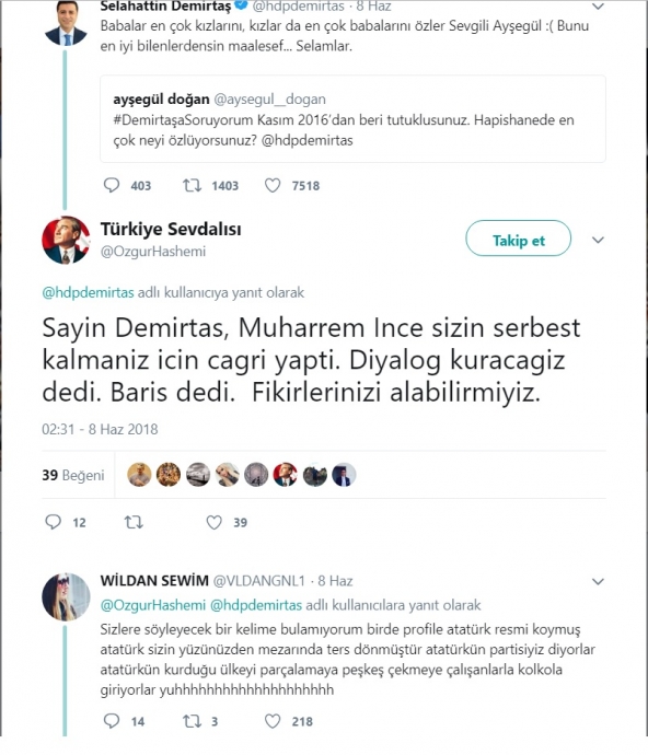 selahattin demirtaş a tweet atan atatürkçü