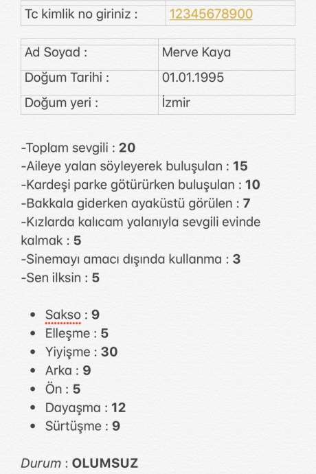 evlilik öncesi kızın hasar kaydı sorgulaması