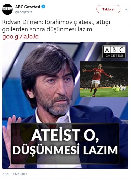 ibrahimoviç ateist bu gollerden sonra düşünmeli