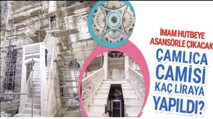 imamın hutbeye asansörle çıkacağı camii