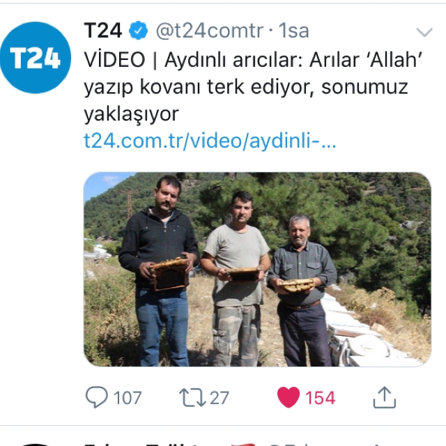 arılar allah yazıp kovanı terk ediyor