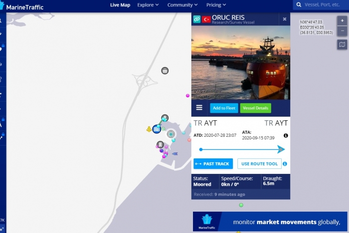 oruç reis in antalya limanında navtex ilan etmesi