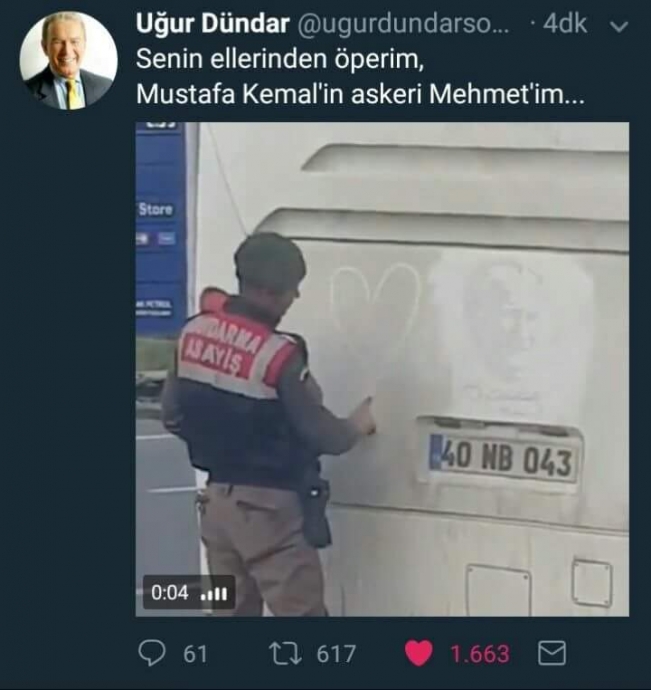 atatürk resmini açıp yanına kalp çizen mehmetçik