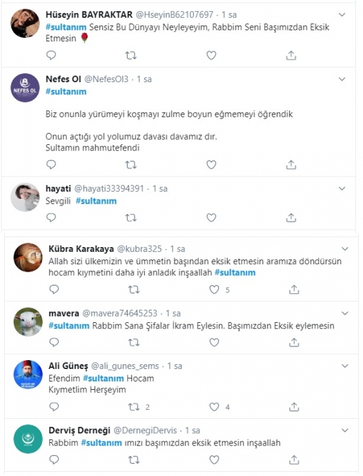 yoğun bakımdaki şeyh için tweet atan tarikatçılar