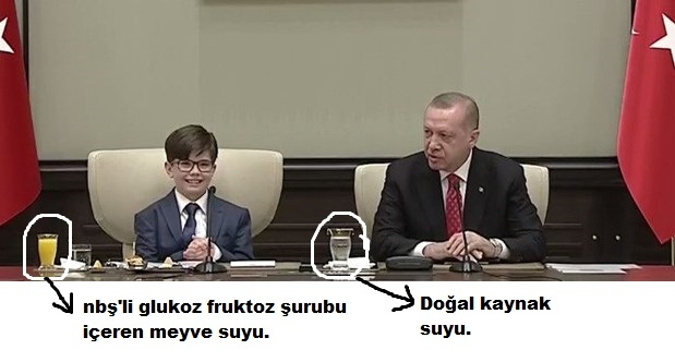 çocuğa nbş li meyve suyu verip kendi su içen rte