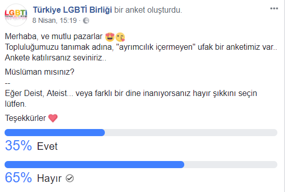 eşcinsellerin yüzde 35inin müslümanım demesi