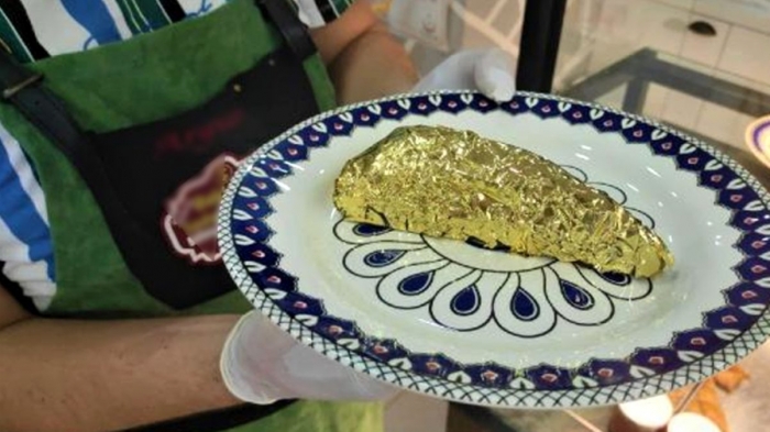 24 ayar altın kaplama baklava