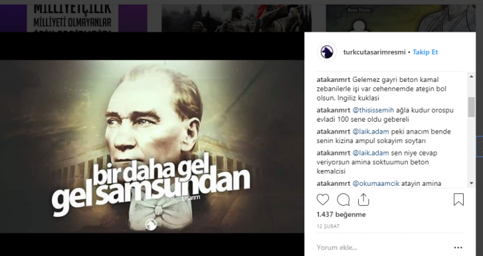 instagram da atatürk e hakaret eden canlı