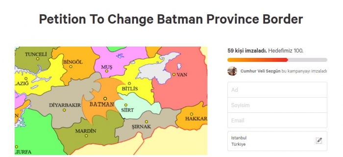 batman il sınırları değişsin imza kampanyası