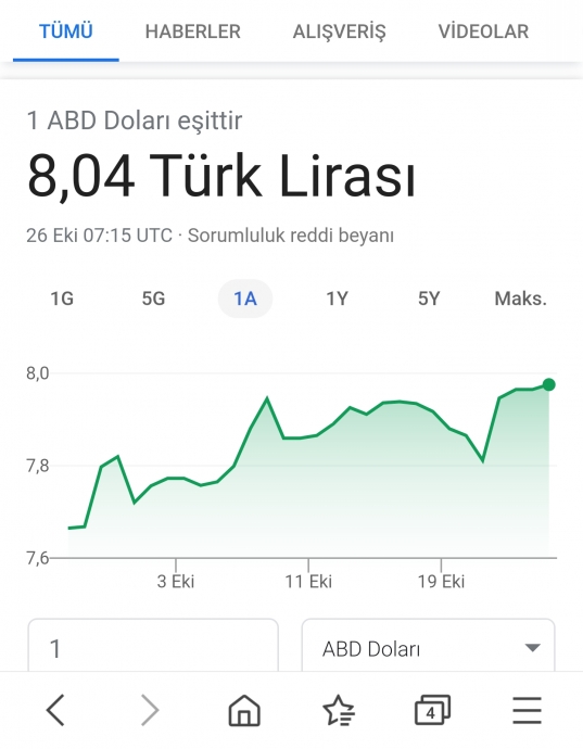 doların 8 lira olması bana abartılı geliyor