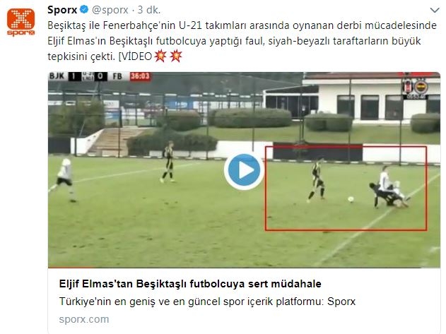 elif elmas ın beşiktaşlı futbolcuya yaptığı faul