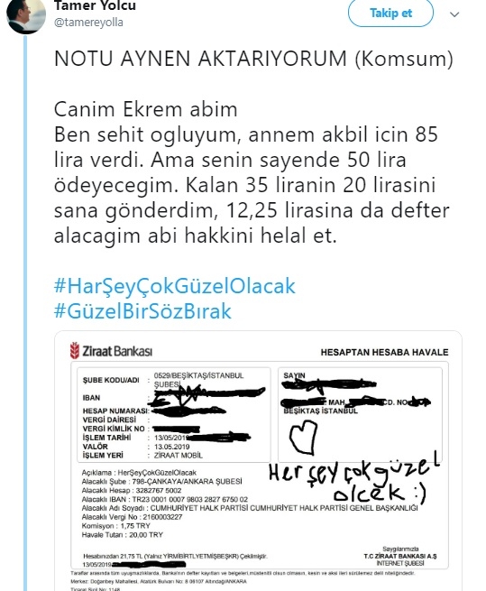 ekrem imamoğlu na bağış yapan şehit çocuğu