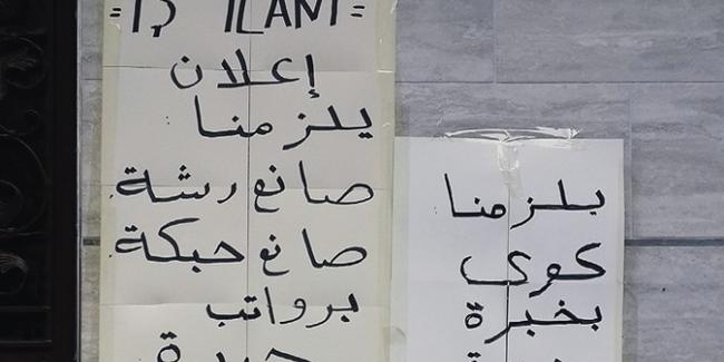 suriyeliler için arapça işçi ilanı