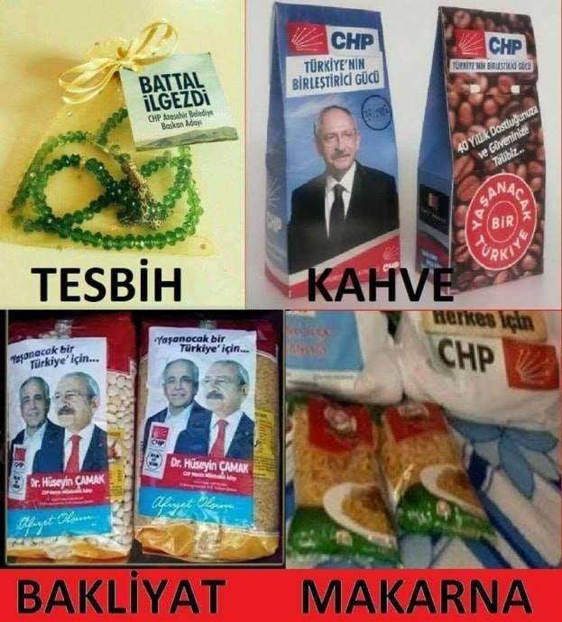 chp nin tespih bakliyat makarna ve kahve dağıtması