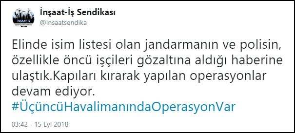 3 ncü havalimanı işçilerinin eylem başlatması