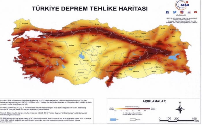 türkiye deprem tehlike haritası