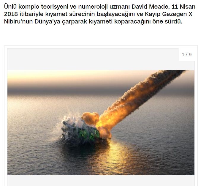 2018 ilkbaharında dünyanın sonu gelecek