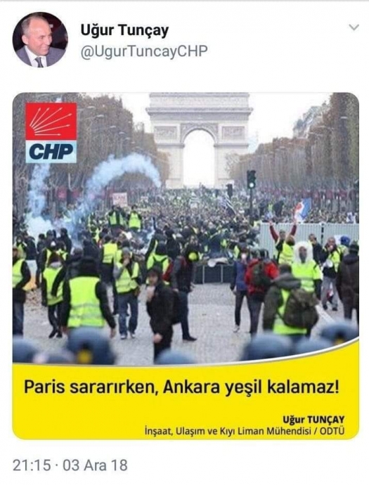 paris sararırken ankara yeşil kalamaz