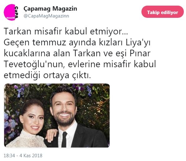 tarkan ın misafir kabul etmemesi