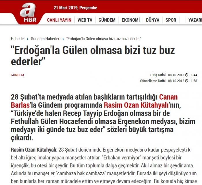 erdoğan la gülen olmasa bizi tuz buz ederler