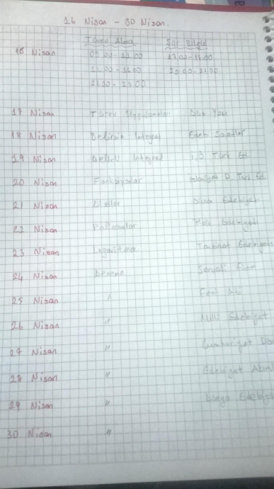 sözlük yazarlarının ders çalışma planları