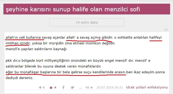 menzil deki gavatlığı savunan sözlük yazarı