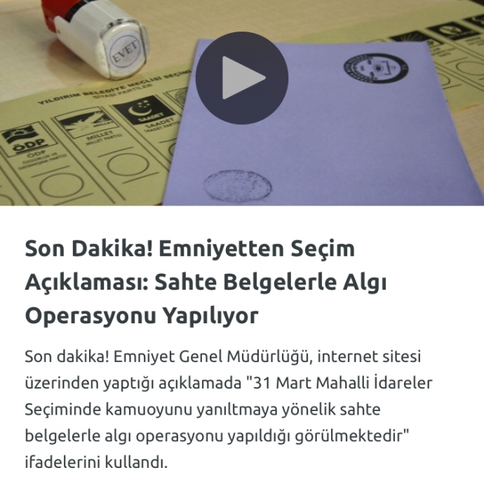yerel seçime emniyetin müdahil olması