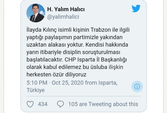 chp gençlik kolları b yardımcısının skandal tweeti