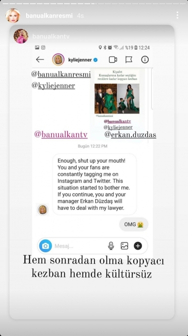kylie jenner ın banu alkan ı tehdit etmesi