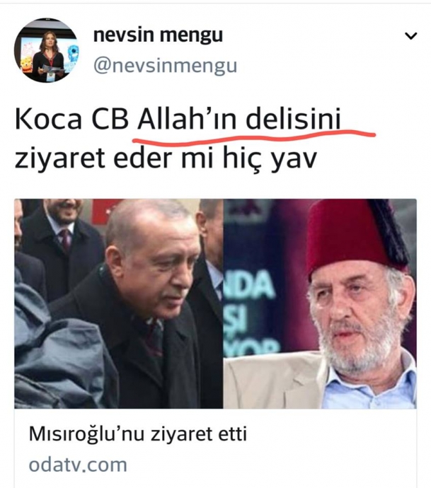 n mengü nün k mısıroğlu na allahın delisi demesi