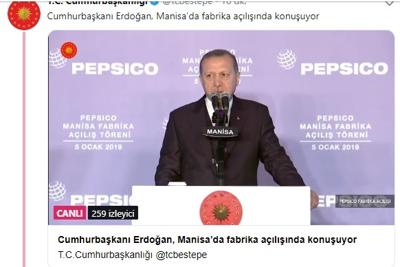 pepsi kola fabrikası açan ümmetin lideri