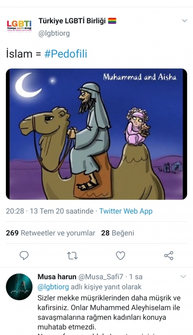 türkiye lgbt birliğinin attığı iğrenç tweet