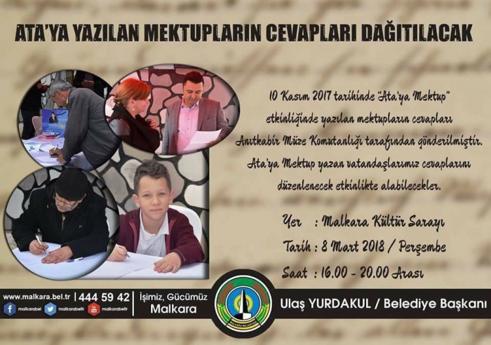 ataya yazılan mektupların cevaplarının dağıtılması