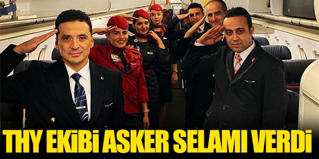 türk havayolları personelinin asker selamı vermesi
