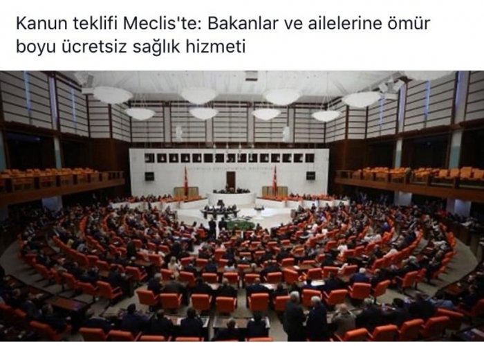 bakanlar ve ailelerine ömür boyu sağlık hizmeti