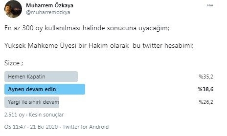 danıştay üyesinden kalayım mı gideyim mi anketi