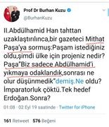 burhan kuzu nun attığı mithat paşa tweeti